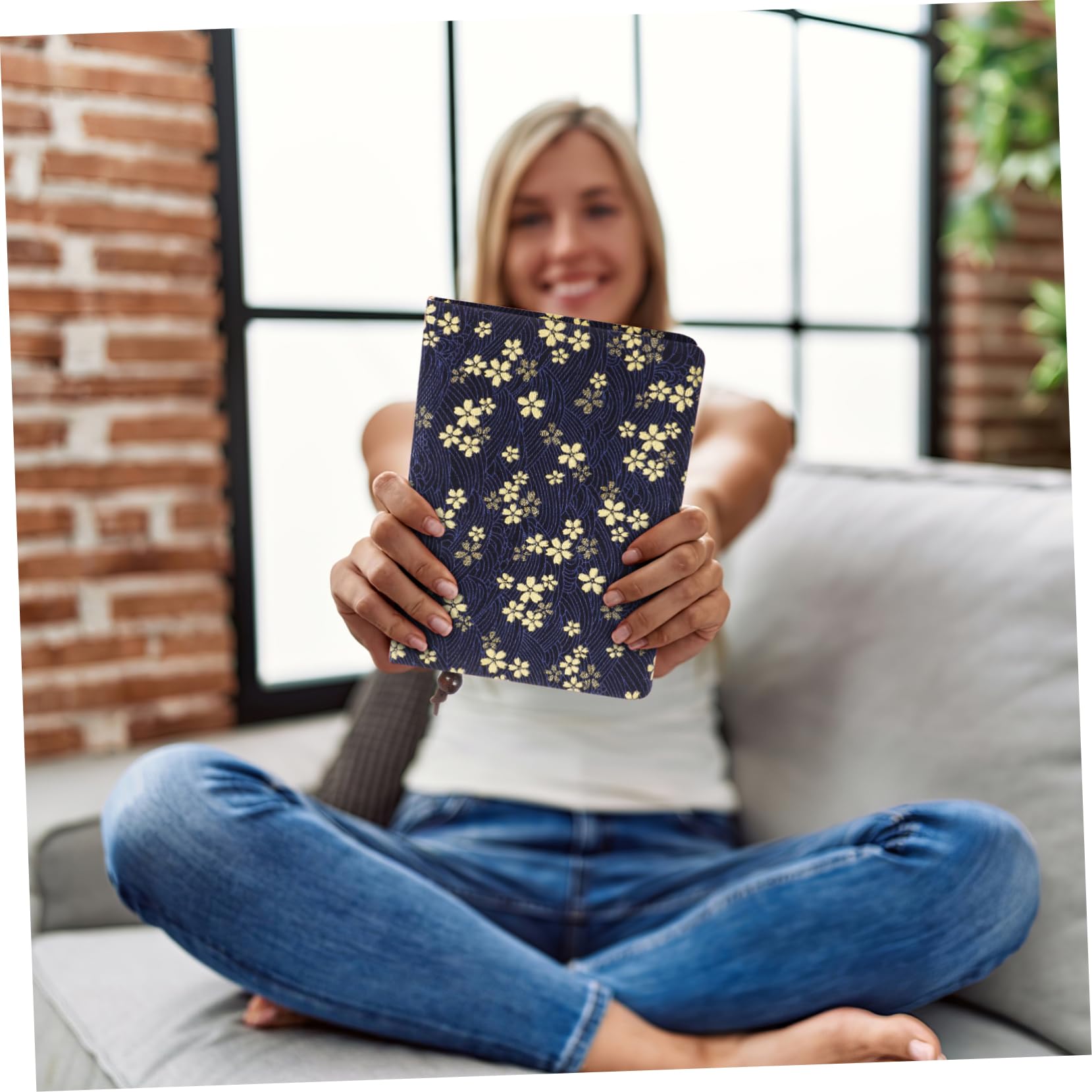 Copertina Libro in Stoffa Blu, Protezione Decorativa e Book Sleeve | Decorazioni Scuola, Libro Protettivo Buona Adesione, Uso Personale e Business