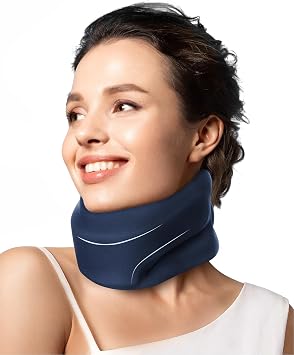 Cervical Collar - Neck Support Brace for Sleeping Fits Neck circumference 10.6-12.6 Inch Blue Small