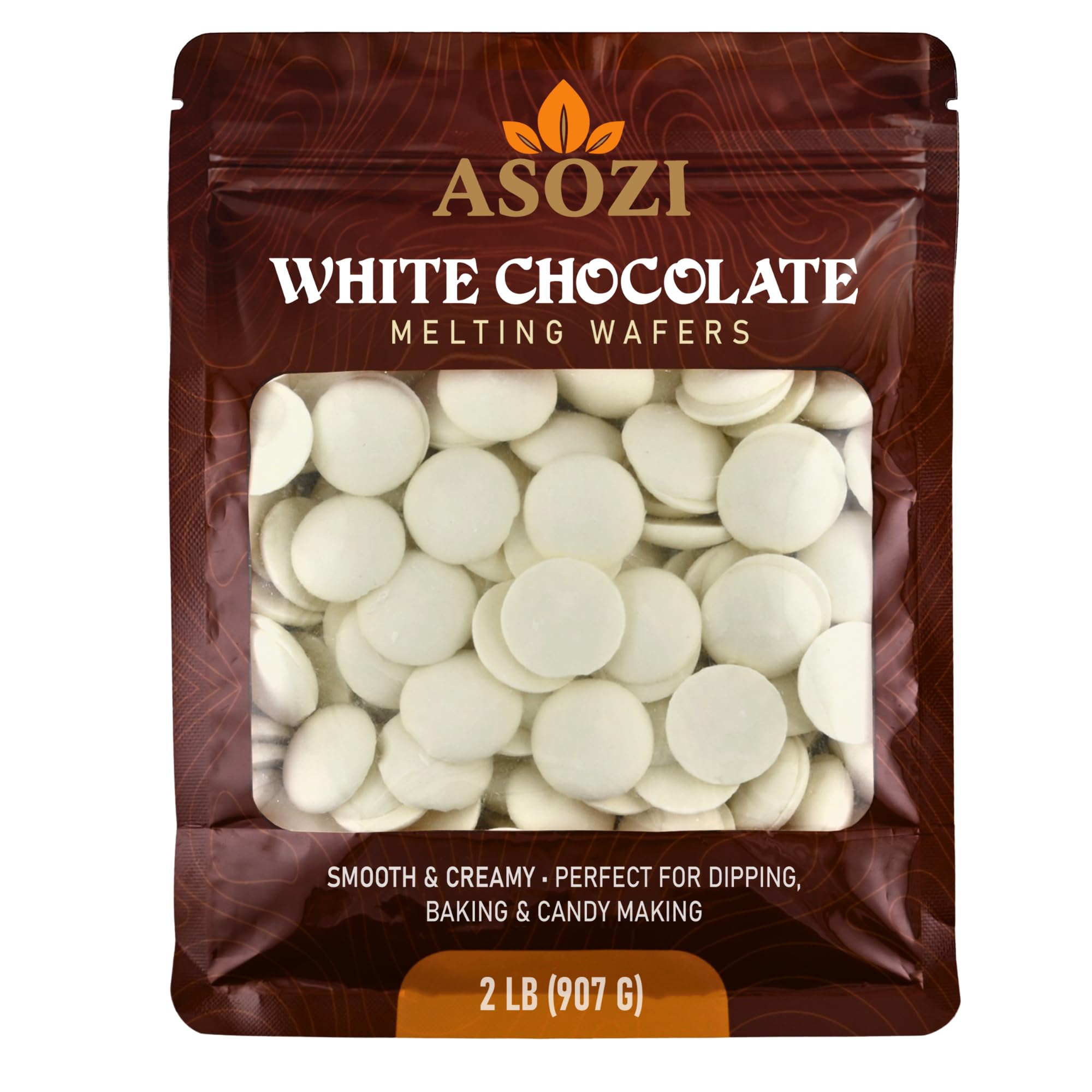 White Chocolate Melting Wafers 2LB - Premium White Chocolate Chips for Baking, Candy Making, Ganache, and Dessert Decorations - Smooth, Creamy Texture for Professional-Quality Desserts