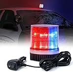 Xprite Red&Blue LED Beacon Light w/Magnetic Base,Safety Warning Police Flashing Lights for Law Enforcement Vehicles Forklift Patrol Security Trucks Cruiser UTV ATV Snowplow Volunteer