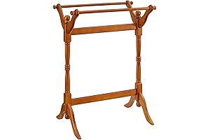 Powell Furniture Boonie Oak Finished Blanket and Quilt Rack Stand for Bedroom Comfort and Decor