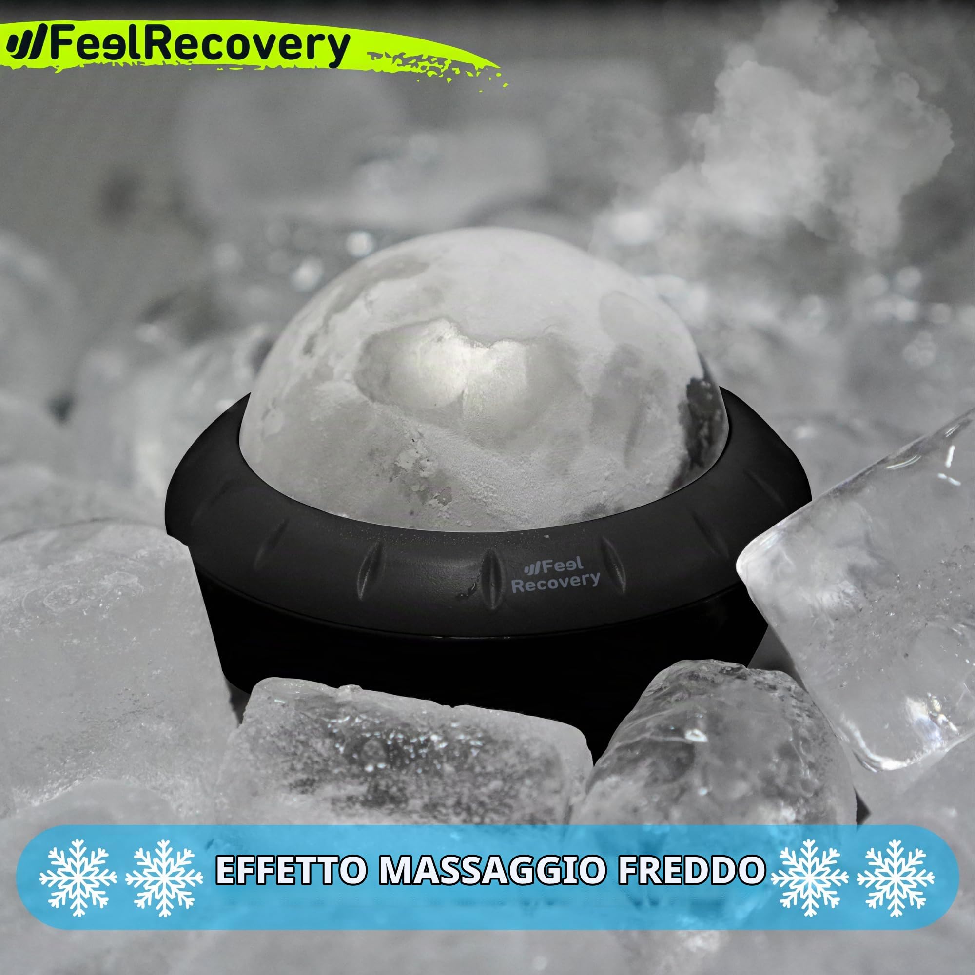 Palla Massaggio Muscolare con Gel Caldo e Freddo Sfera Metallo 8cm Ø - Rullo per Massaggio Manuale per Crioterapia e Anticellulite - Roller Massaggiatore per Fascite Plantare, Schiena e Piedi