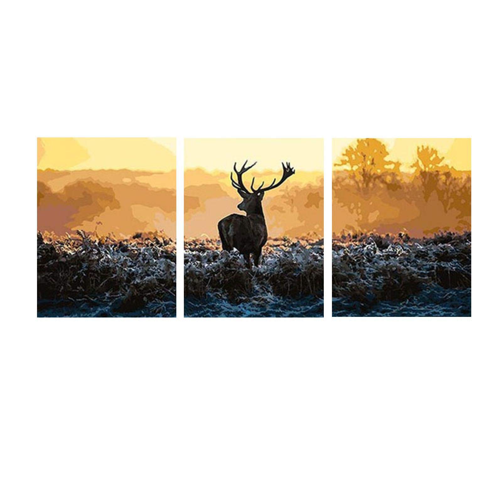 Tableau cerf nature giclée 70x100cm triptyque salon - 8
