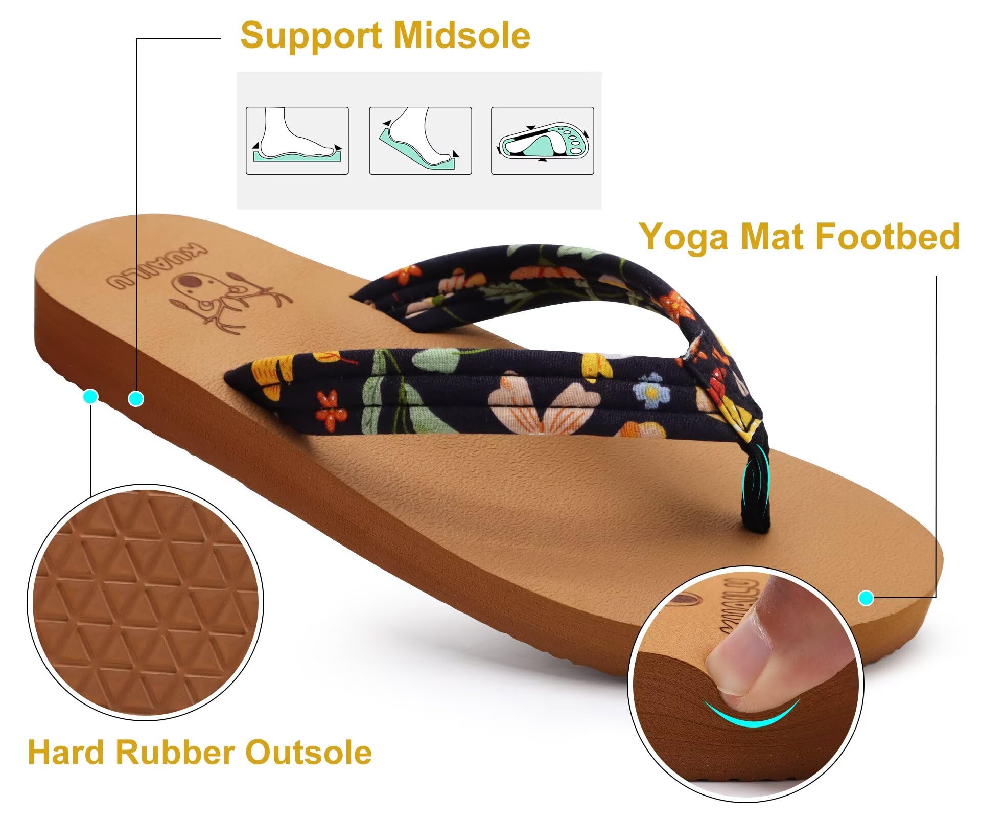 KuaiLu Infradito Donna Estive Comode Stoffa Righe Ciabatte Arch Support Spiaggia Piscina Sandali Mare Leggere Antiscivolo Gomma Suole
