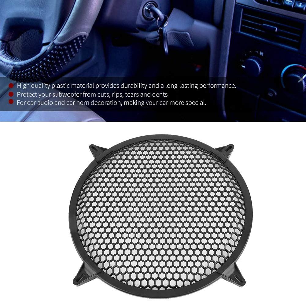 Car Audio Mesh Cover,Yctze Car Audio Plastic Mesh Cover Woofer Speaker Modifica Protezione Protezione(12 inch) per copertura della griglia dell'altoparlante