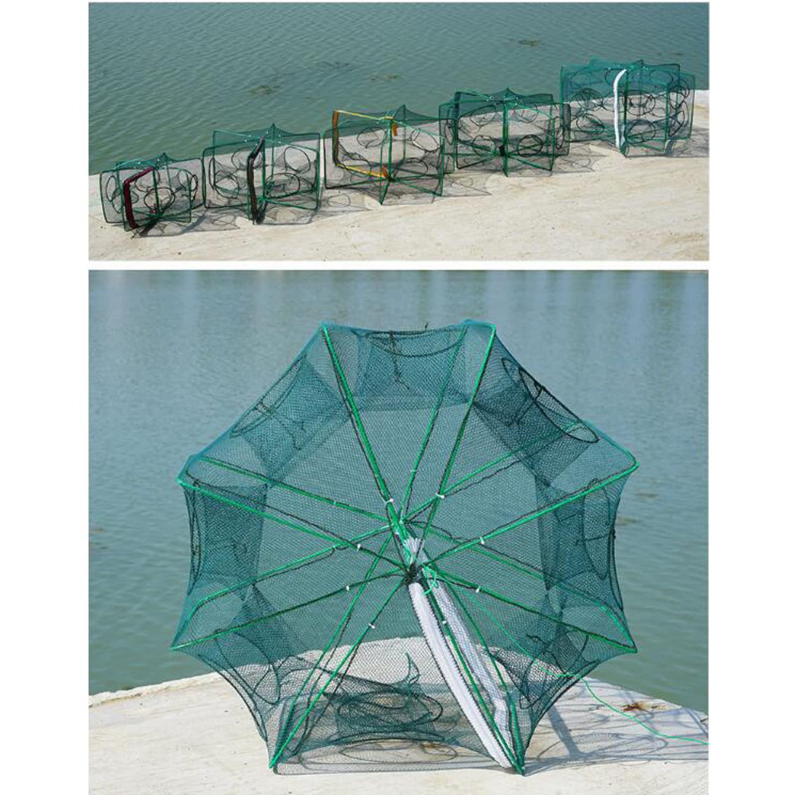 Ornamente, Wohnzimmerdekoration, Netz für Fischernetze/Angelzubehör/Käfige, Faltbare Krebsfänger, Wurfnetze/Fischnetze, Krabben-/Krebs-/Garnelen-/Stintfallen, N