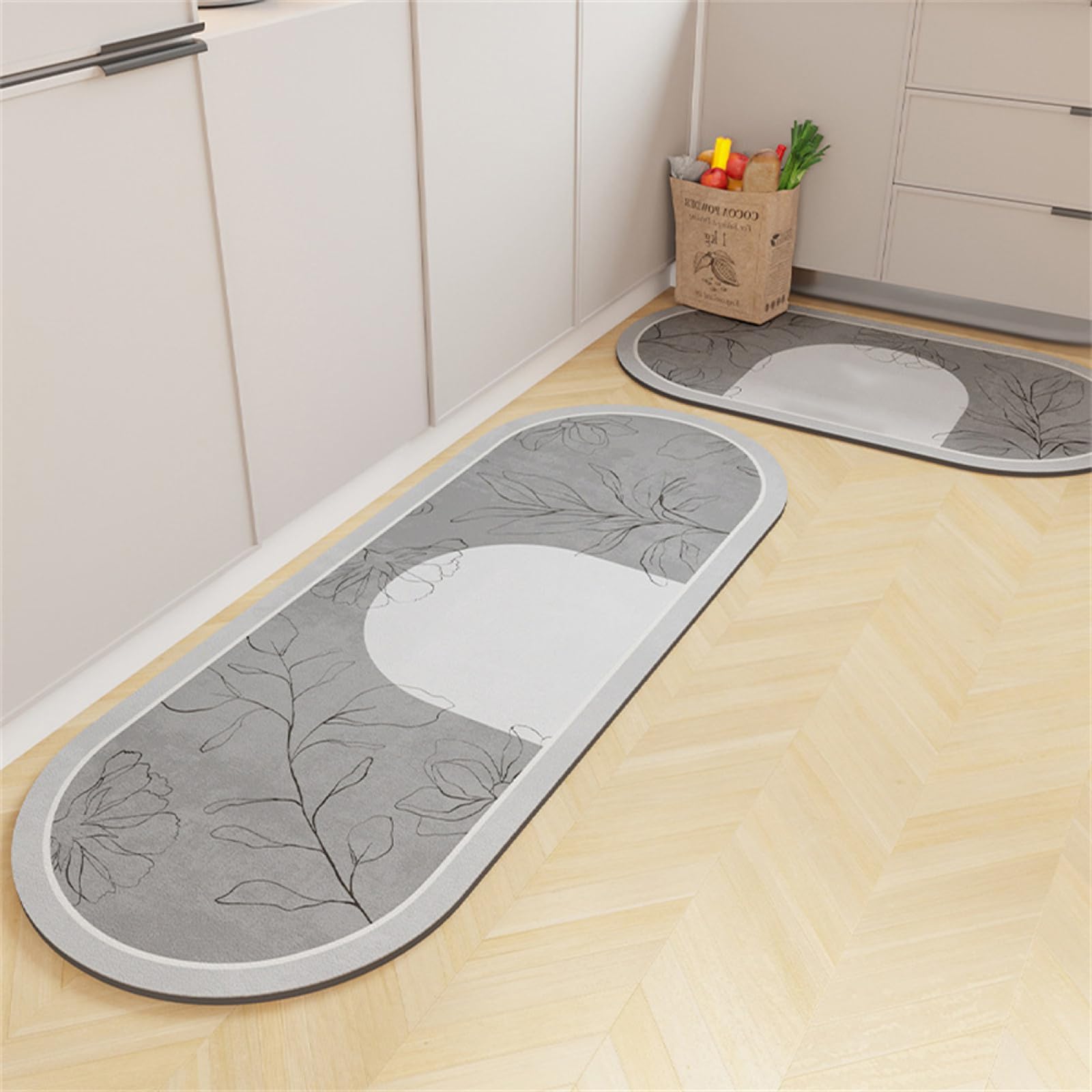 Tapis de cuisine 80x200 branch lavable pour sécuriser le couloir et la salle à manger