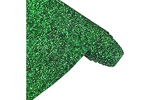 Shimmering Green Glitter Faux Leather for DIY Creations