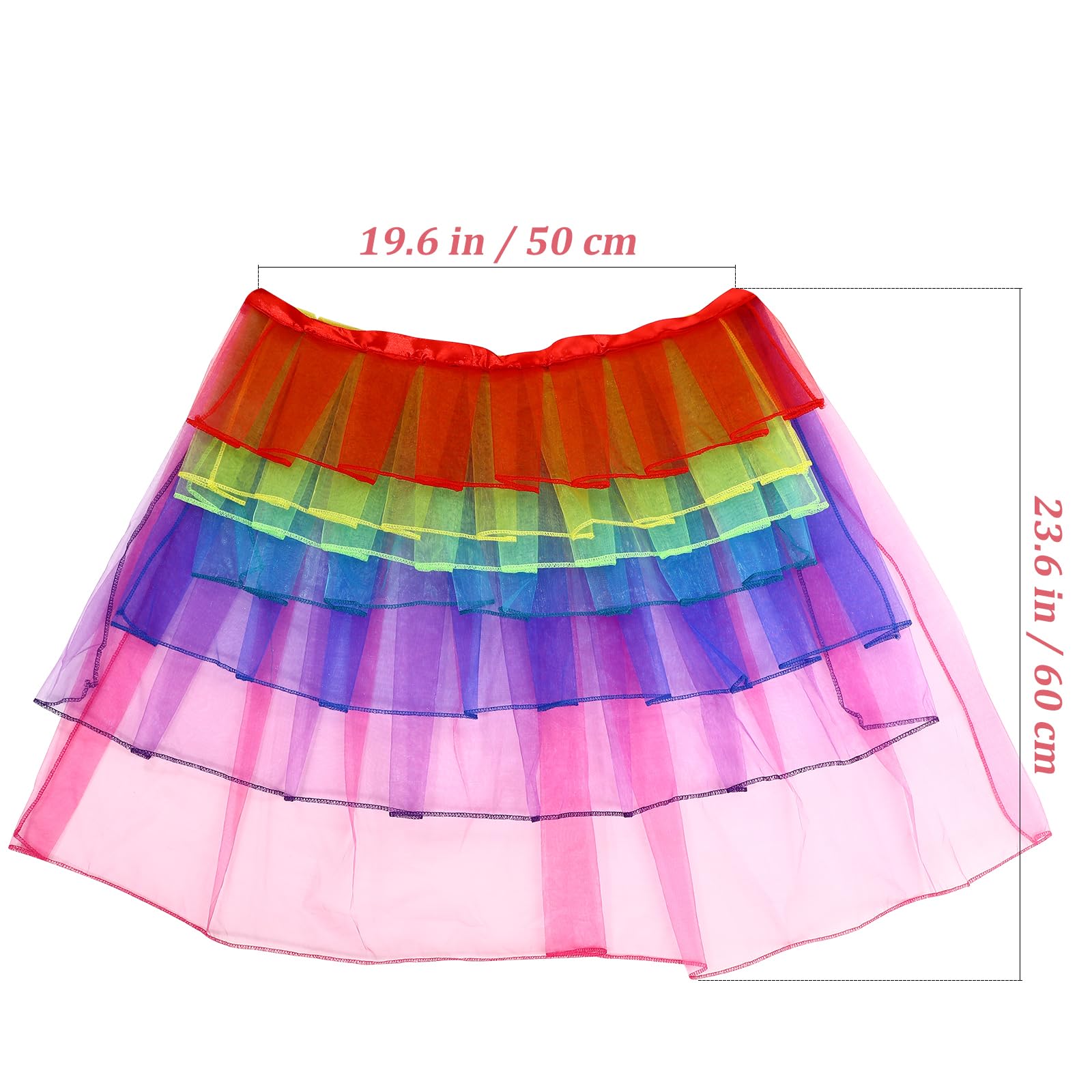 Lurrose Regenbogen Tüllrock Damen Damen Tutu Rock Blasen Tutu Rock Petticoat Unterrock Tutu Röcke Ballett Tüllrock Damen Für Kostüm Cosplay Abschlussball Mardi Gras