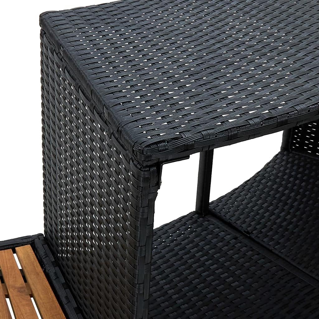 Akazienholz Whirlpool Umrandung Witterungsbeständig Verkleidung Poolumrandung Poolverkleidung für Jacuzzi Schwarz Poly Rattan