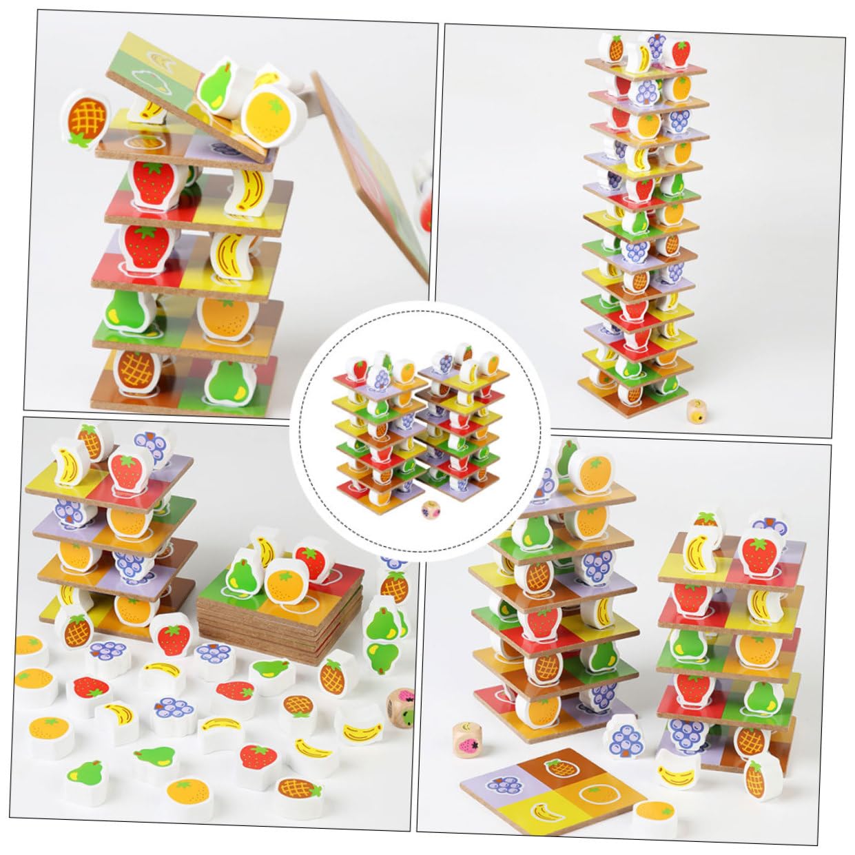 Abaodam Juego de Bloques de Madera Apilables 1 Set para Niños