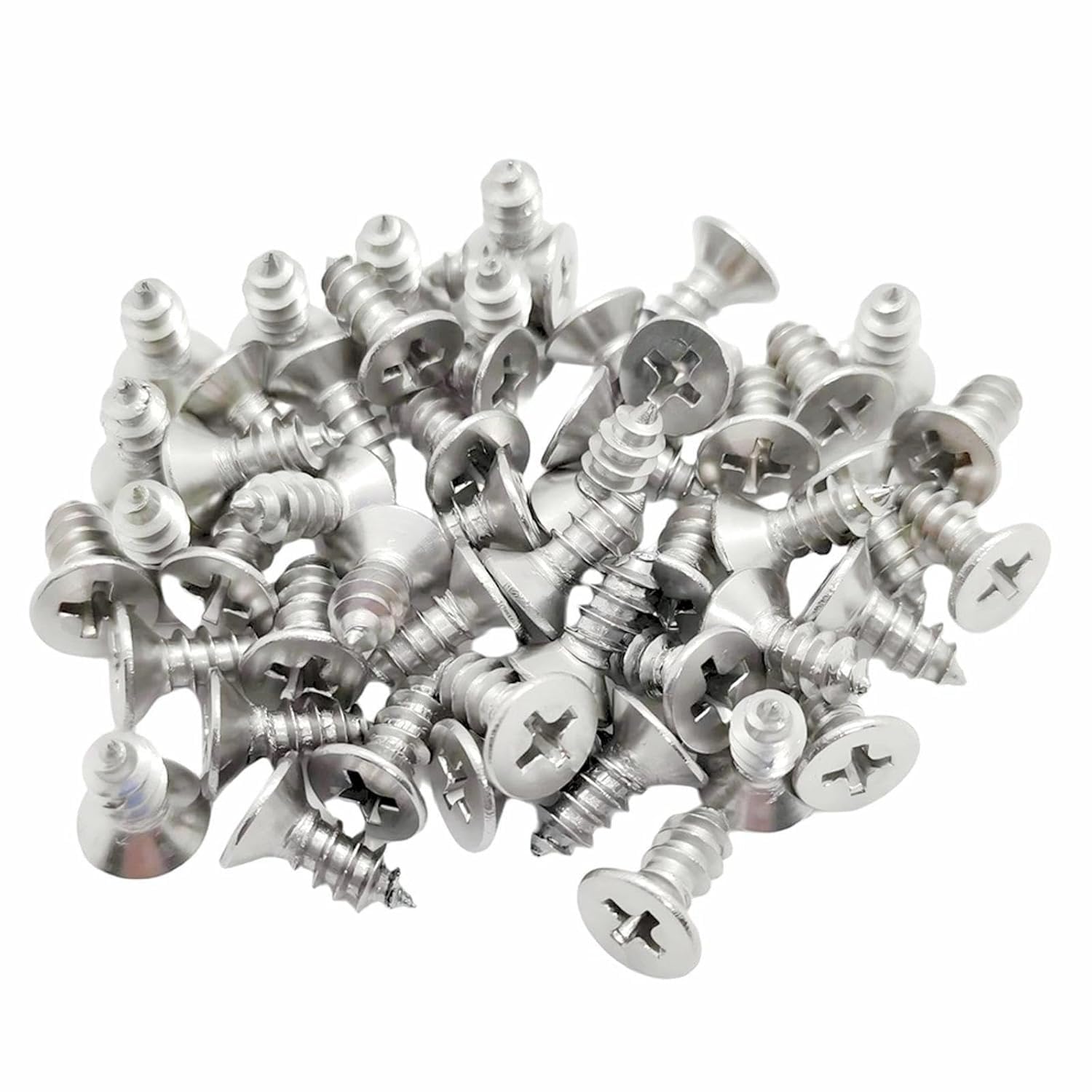 M3 Stainless Steel Screws 18 mm, Self Tapping Flat Phillips Countersunk Head Wood Screw, Hardware Fasteners, Pack of 50