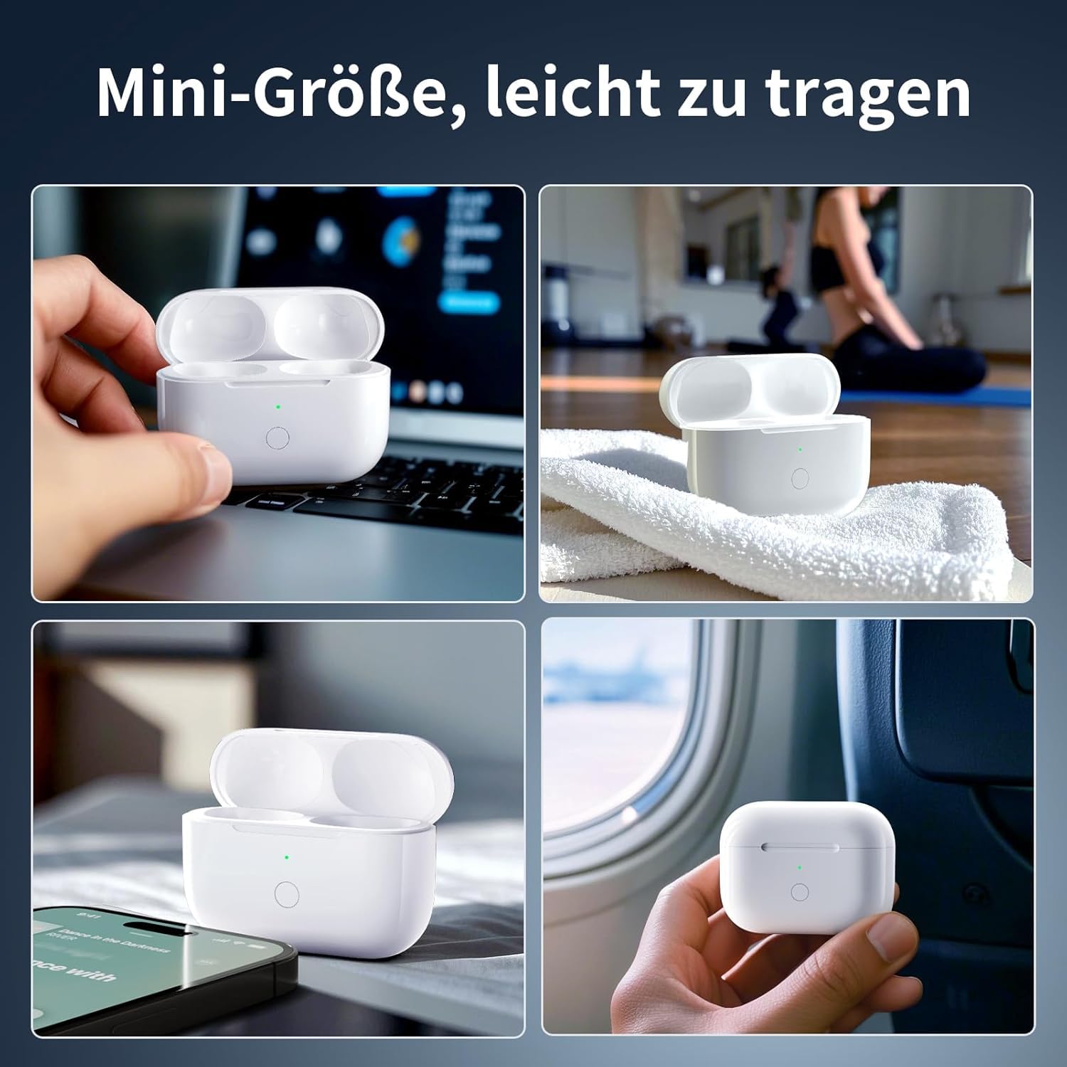 Uluck Kabelloses Ladecase Kompatibel mit AirPod 3. Generation, Wireless Charging Case Original Ersatz Replacement,Bluetooth Pairing Sync Button