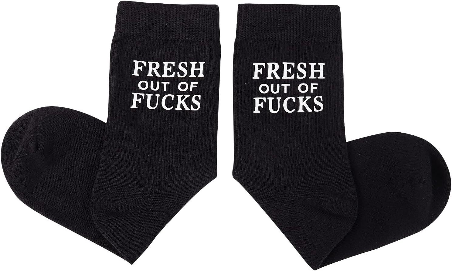 Fresh Out Of Fucks Socks - Funny Novelty Crew Socks for Men & Women, Sarcastic Gift for Friends, Wife, Colleague