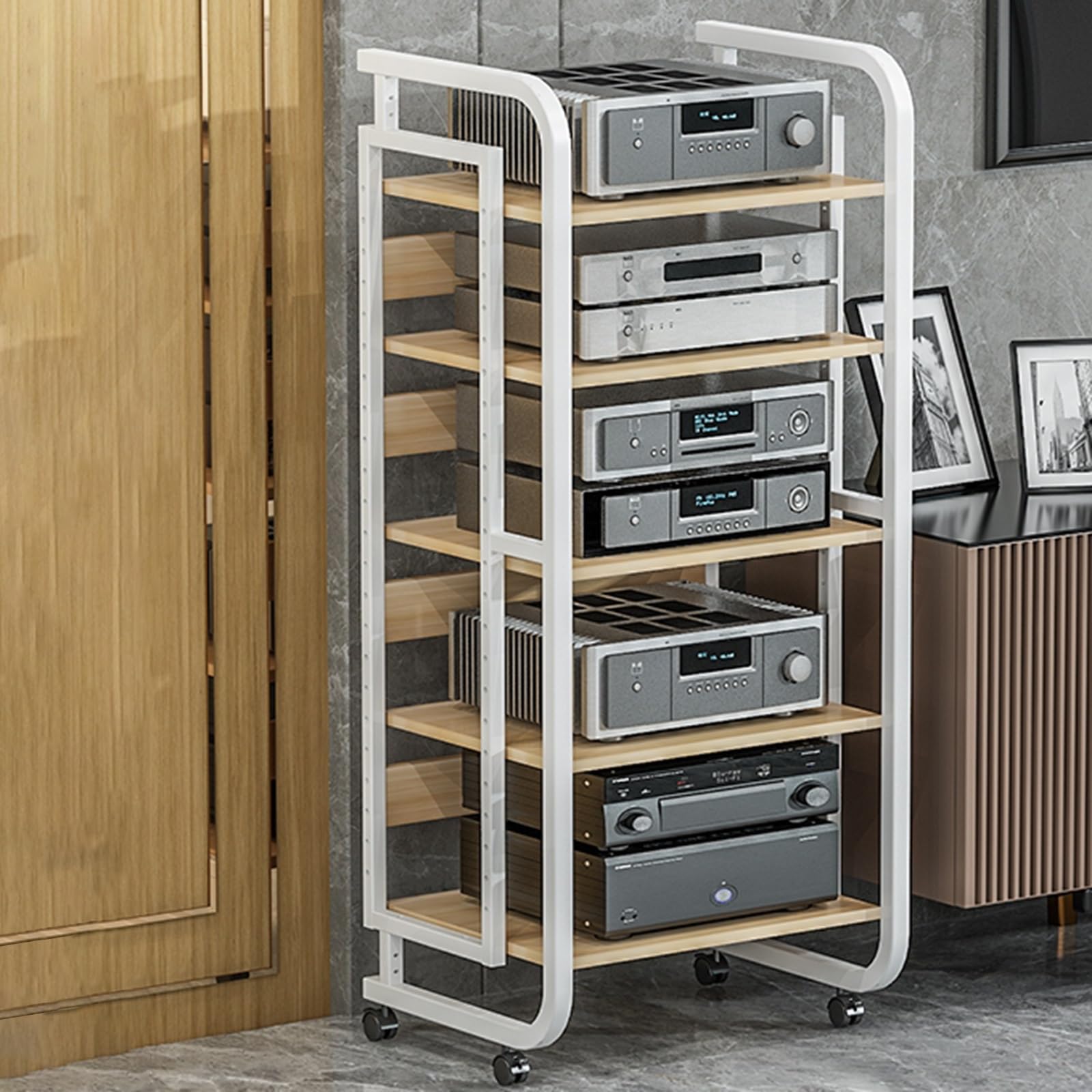 Meuble de rangement ouvert réglable pour éviter la surchauffe