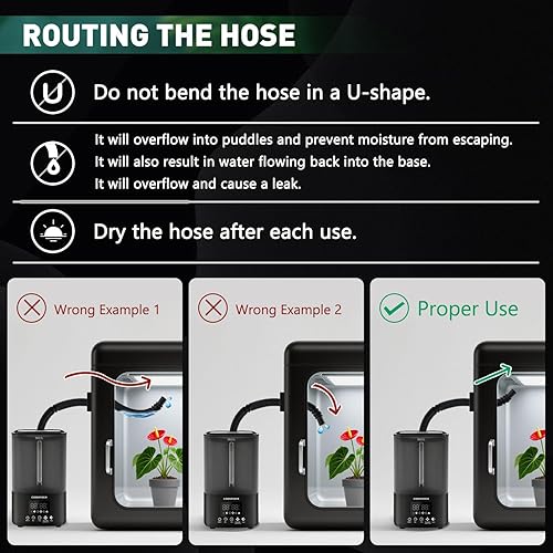 Miniatura 9 de Coospider Humidificador de tienda de cultivo, humidificador de plantas de llenado superior con temporizadorcontrol de humedad, humidificadores de