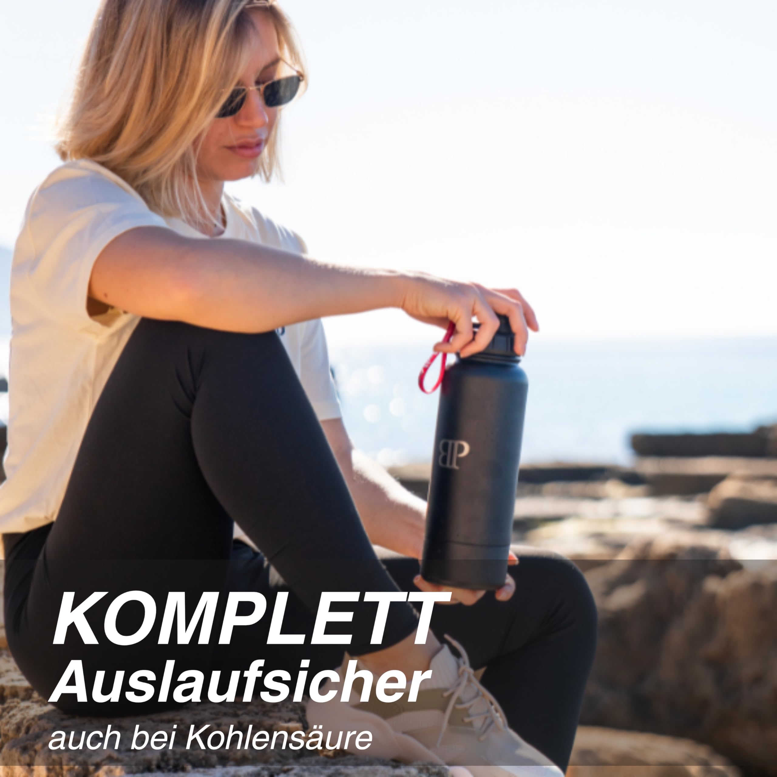 Edelstahl Flasche – 1200ml Protein Shaker | Doppelwandig, BPA-frei, Auslaufsicher | 48h Kalt & 24h Warm - Fitness, Sport, Outdoor