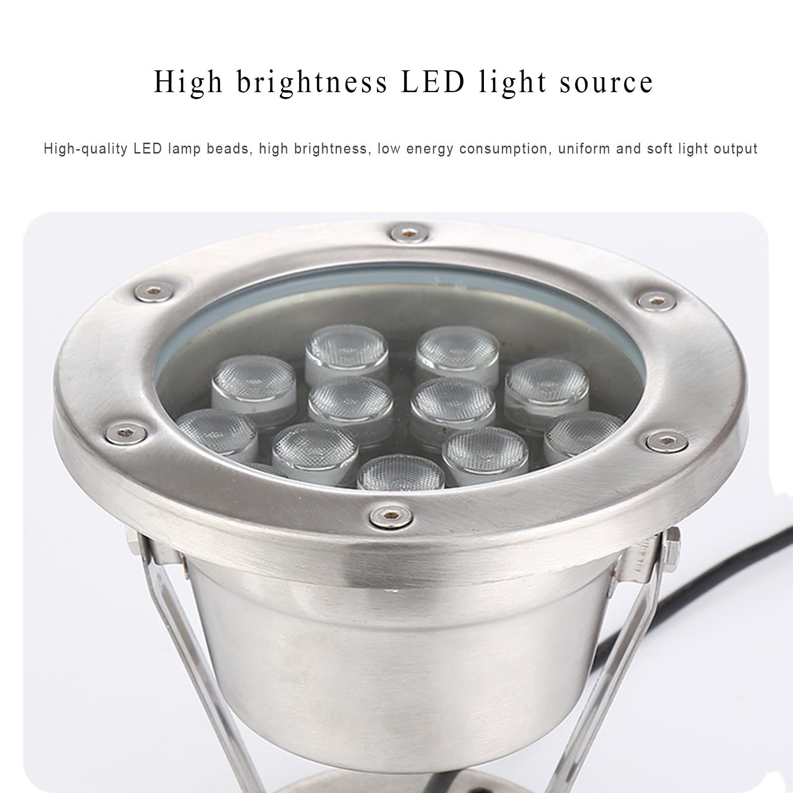 LED Luz De Piscina Acero Inoxidable Lámpara Subacuática Baja Tensión AC12/24V IP68 A Prueba De Agua Luz del Estanque para Piscinas Acuario Fuente Lámpara De Paisaje(Green,24W-AC24V)