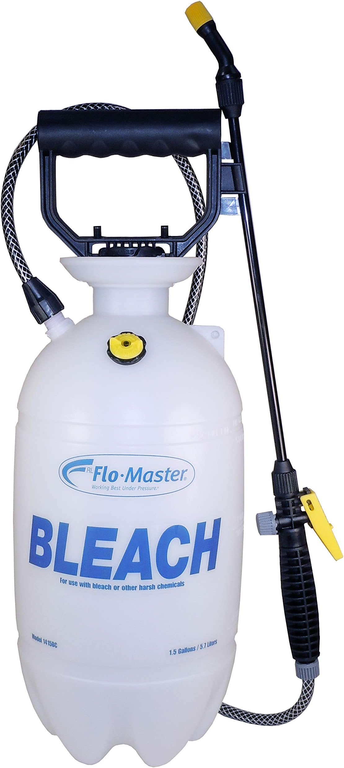 RL FLOMASTER 1.5 Gal. Bleach Sprayer - White, Handheld Chemical Sprayer with 1.5 Gallon Capacity and Viton Seals