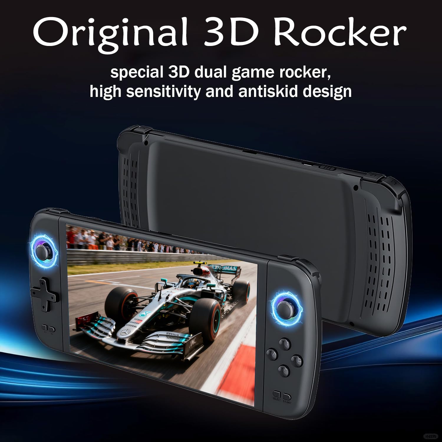 Nuova console di gioco portatile M27, 128 GB di memoria interna con 30.000 giochi, sistema Linux, schermo IPS da 7 pollici, console portatile mini arcade tascabile, uscita HD (nero, 128 g)