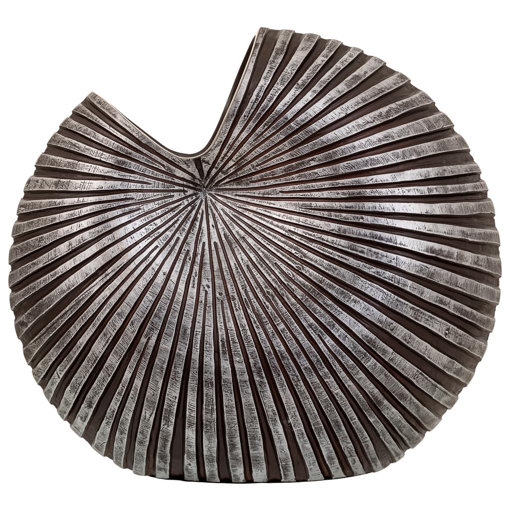 WANDERLUST DECO Jarrón de poliresina Plata 46x20x41