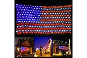 420 LED Redneck Christmas Decorations American Advanced Flag String Lights