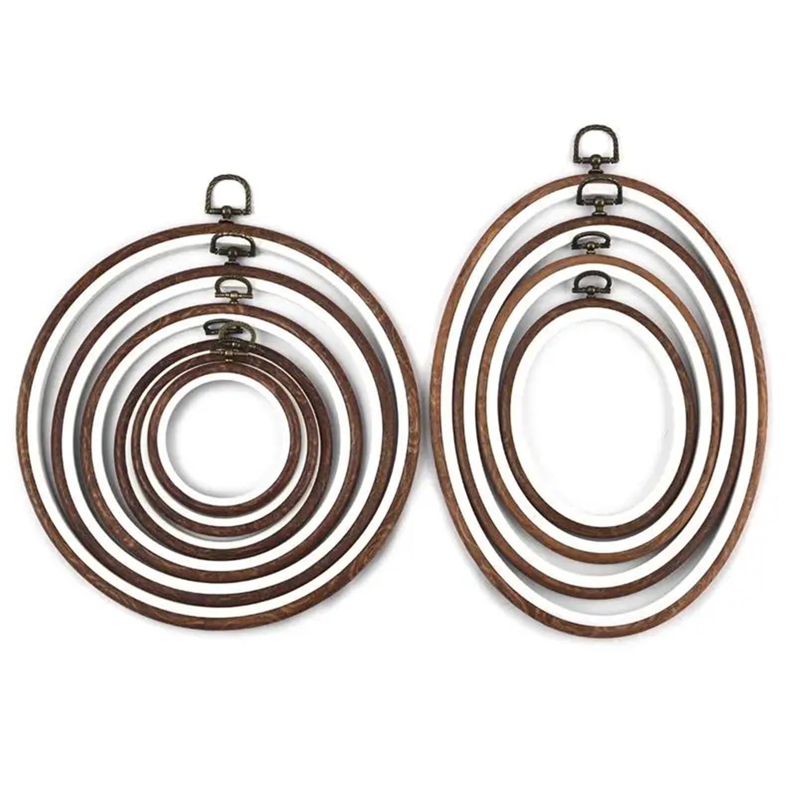QCPLMKOJN Embroidery Hoop, Cross Stitch Hoops Round Oval PP Rubber Multiple Sizes for Embroidery(16.5x22.3cm)