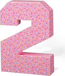 Chunful Donut Two Sweet Birthday Decorations Girl 2nd Donut Pink Birthday Party Supplies Number 2 Donut Party Favors Photo Props for Table Centerpiece Sweet Theme Freestanding Paper Donut Two Sign