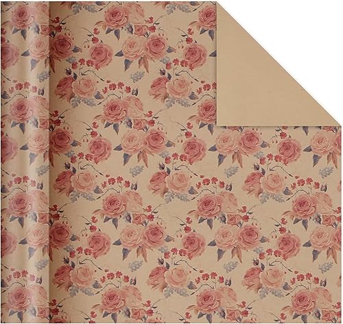 Miniatura 10 de Aimyoo Rollo de papel de regalo floral de estraza grande, papel de regalo de flores de girasol para todas las ocasiones, para bodas, despedidas de