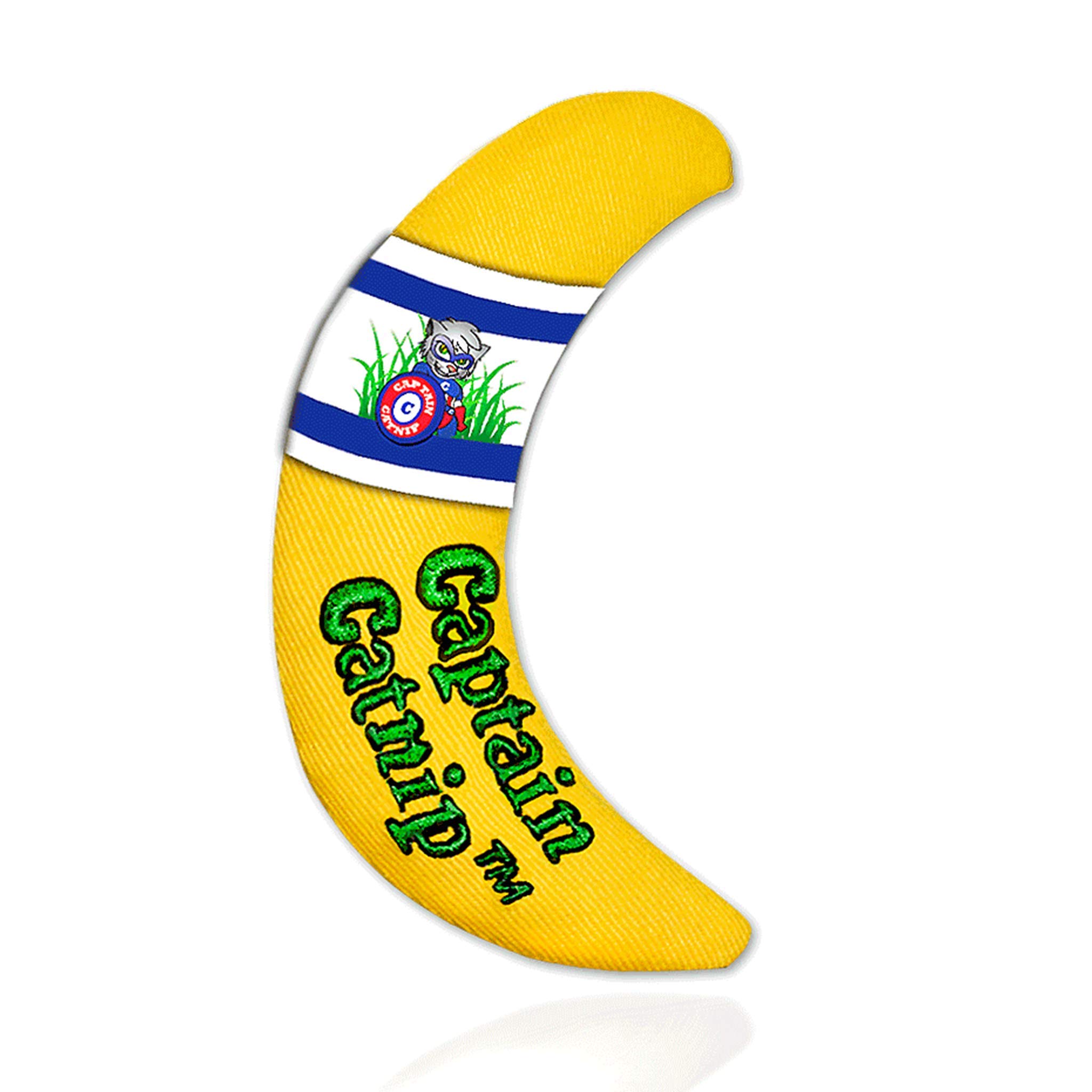 Captain Catnip Cat Banana Toy, Kitten Interactive Toy, Fun Playing Cat Toy, Filled with Organic Catnip for Indoor Cats