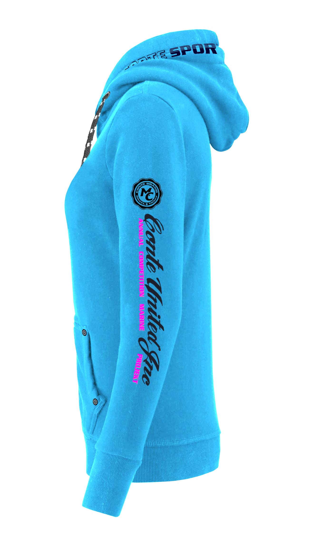 M.Conte Rachel Damen Hoodie Sweater Sweat-Shirt-Jacke S M L XL Weiss Blau Grau Schwarz Pink Mit Kapuze