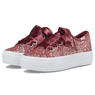 Keds Kids Triple UP Glitter Celebrations (Little Kid/Big Kid) Girls Shoes Pink Glitter