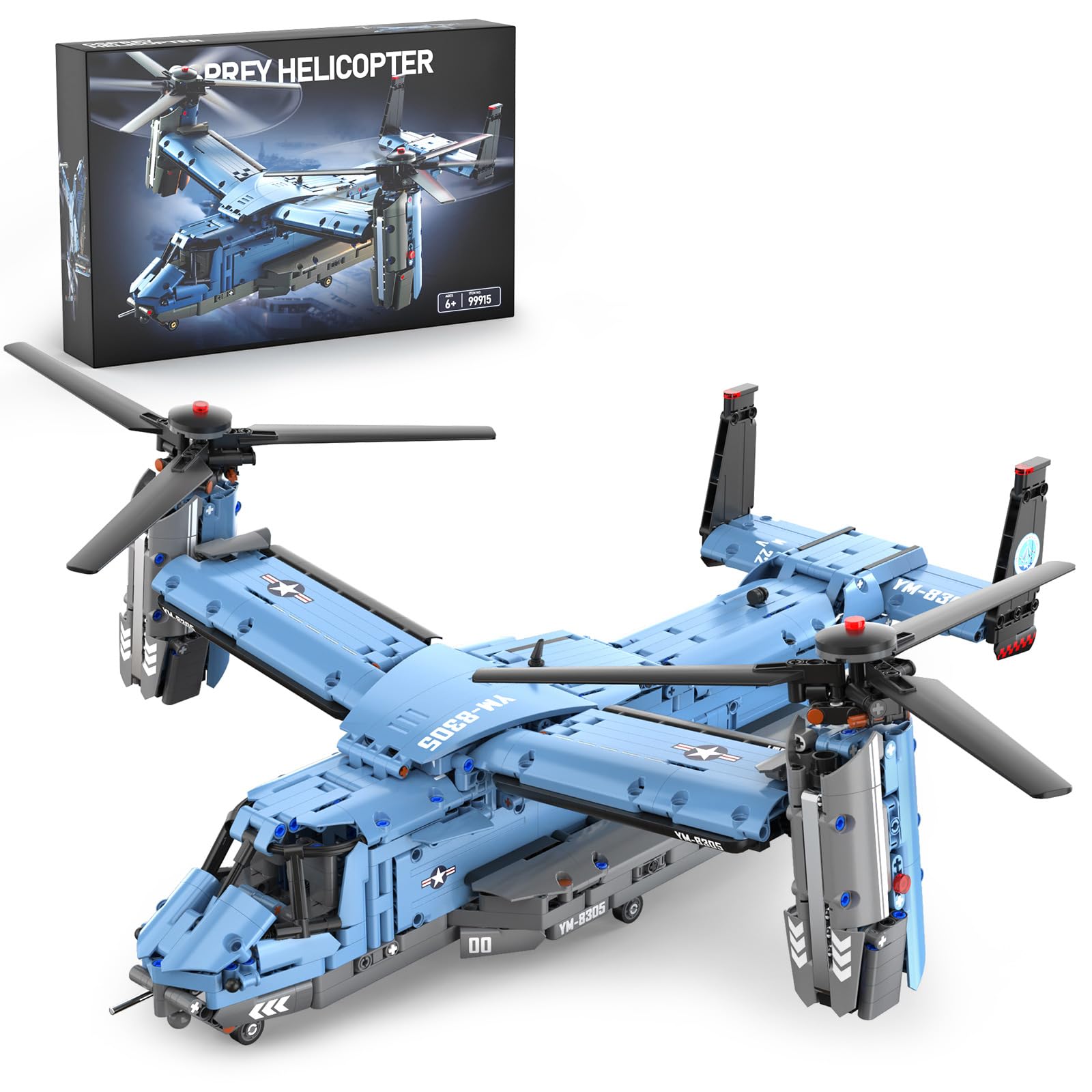 Amazon.com: GEVINST Military Helicopter Building Blocks Set, 1486