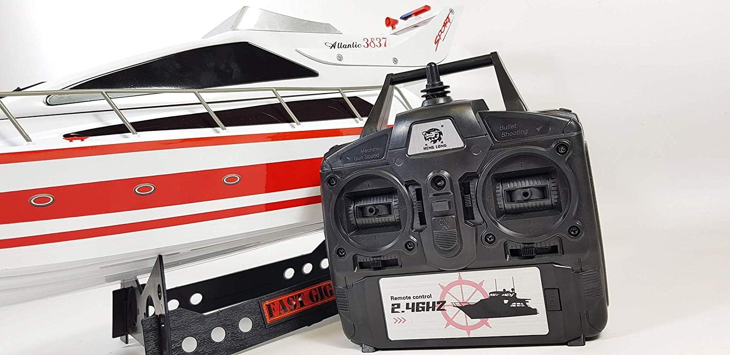 Amewi 26005 Atlantic L Bateau Hors-Bord Hexagonal R/C avec télécommande 73 cm