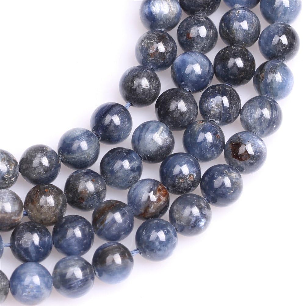 JOE FOREMAN 8mm Kyanite Beads for Jewelry Making Natural Semi Precious Gemstone Round Blue Strand 15"