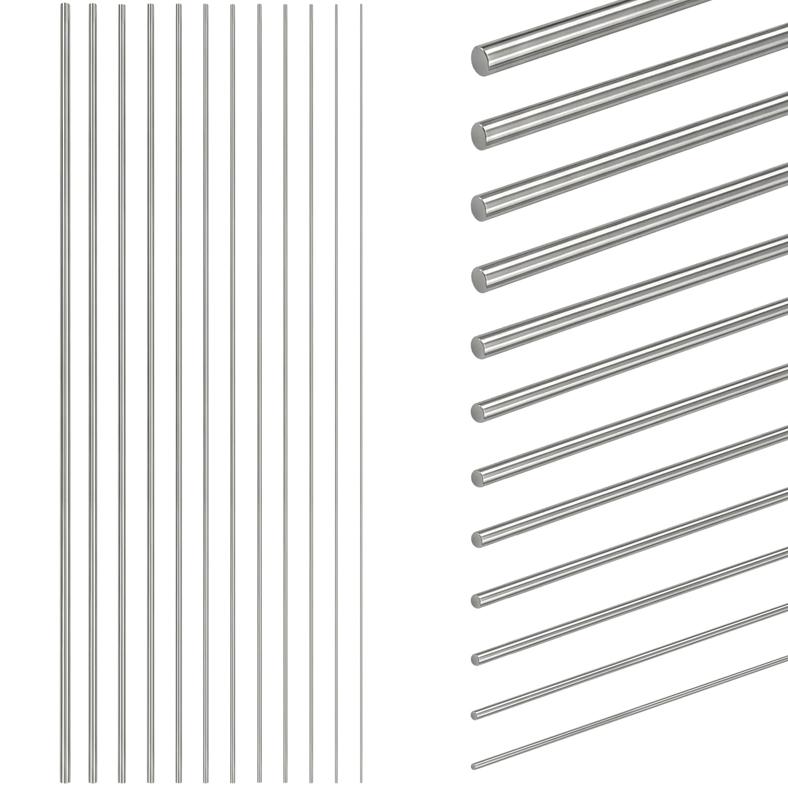 Swpeet 164Stück 12 Größen 0,3 mm, 0,4 mm, 0,5 mm, 0,6 mm, 0,8 mm, 1 mm, 1,2 mm, 1,4 mm, 1,6 mm, 1,8 mm, 2 mm, 3 mm