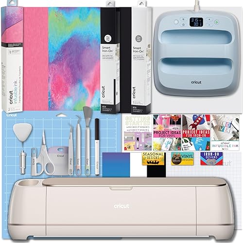 Cricut Maker 4 and Easy Press 3 Machine Combo Bundle - Craft Cutting Machine with Heat Press Machine (9 in x 9 in) and Iron-on Materials for DIY T-Shirts, Tote Bags and Hoodies, Sublimation Projects