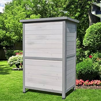 Amazon.co.jp: 木製工具収納キャビネット屋外防雨収納小屋庭収納