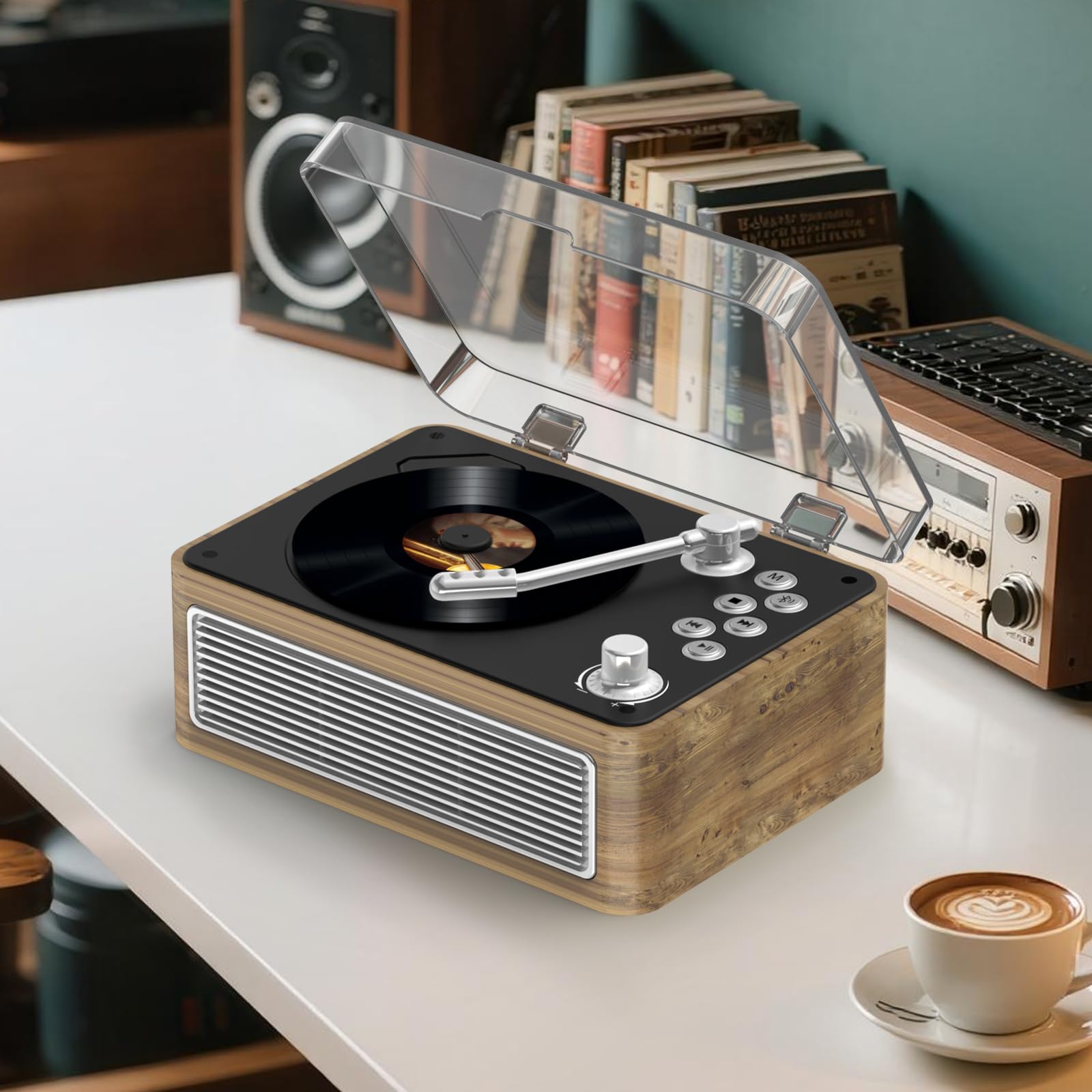 Gueray CDプレーヤー レトロ Bluetooth受信＆送信 HiFIスピーカー内蔵 充電可能 ポータブル cd player USB再生 AUX入力 A-Bリピート機能 Amazon.co.jp: Gueray CDプレーヤー レトロ Bluetooth受信＆送信 HiFI