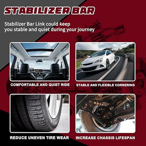 Miniatura 7 de Reemplazo de los enlaces de la barra estabilizadora delantera izquierda derecha para Chevy Trailblazer GMC Envoy K80824 K80825 2005 2006 2007