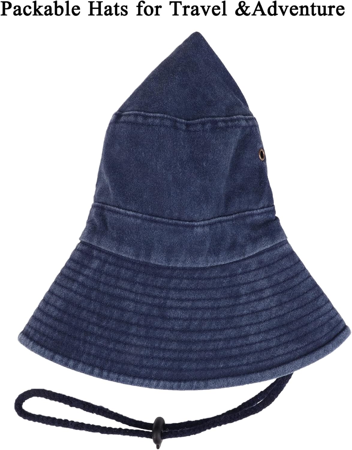 Unisex Cotton Boonie Hat Summer Outdoor Packable Fishing Bucket Hat Beach Sun Hat with String for Women Men - Image 4