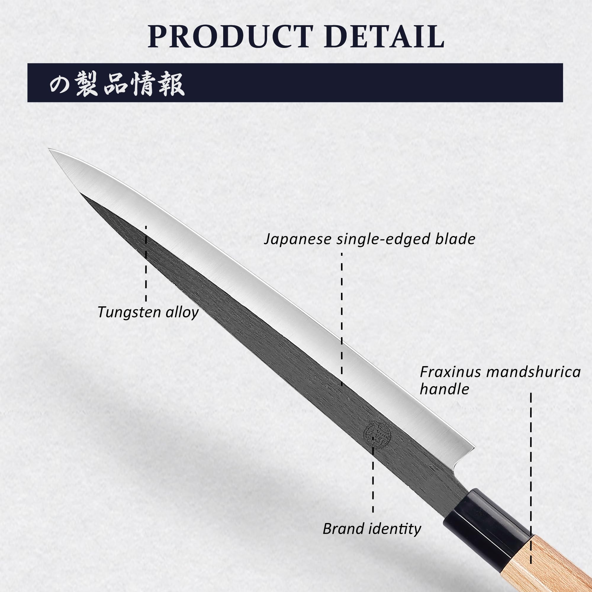 MITSUMOTO SAKARI 28 cm Coltello Yanagiba Giapponese in Lega di Tungsteno, Coltello Sashimi Professionale Forgiato a Mano