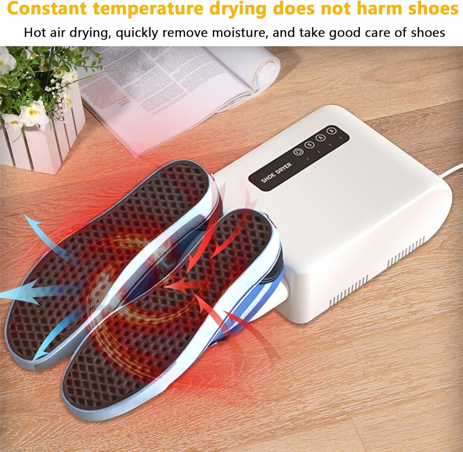 Asciuga Scarpe ad Aria Calda. Funzione Deumidificatore, Profumatore ed Elimina Batteri. Elettrico con Cavo. Timer Regolabile. Silenzioso ed Efficiente - CW950