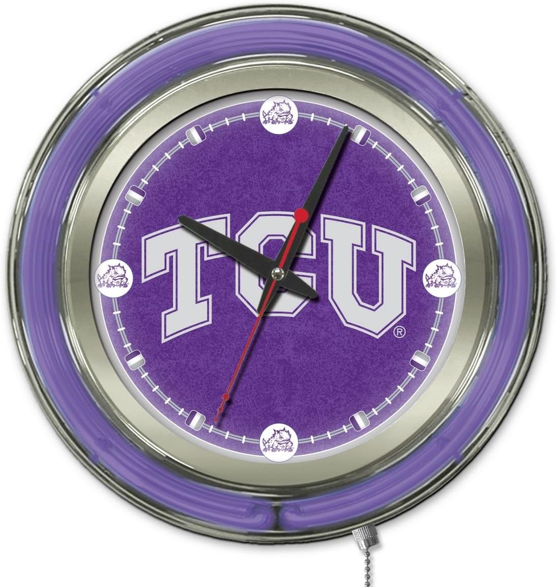 Holland Bar Stool NCAA Unisex-Adult Double Neon Ring, 15" Dia. Logo Clock