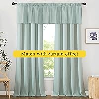 Vista 6 de NICETOWN Cenefa de cortina de cocina de lino estilo granja, cenefa de ventana para sala de estar, cenefas con bolsillo para barra para ventanas