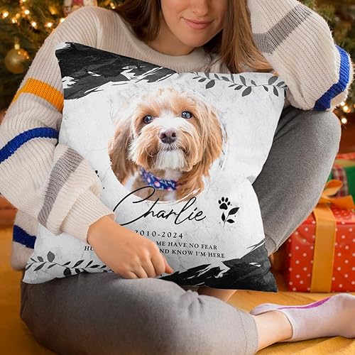 Miniatura 5 de Pawfect House Almohada conmemorativa personalizada para mascotas (inserto incluido), almohadas para perros, regalos conmemorativos de Navidad,