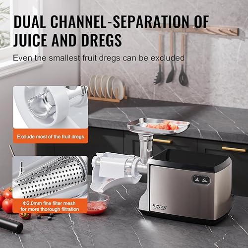 Miniatura 3 de VEVOR Colador eléctrico de tomate, máquina para hacer salsa de tomate de 400 W, colador de alimentos y máquina de salsas de 100 librash, molino de