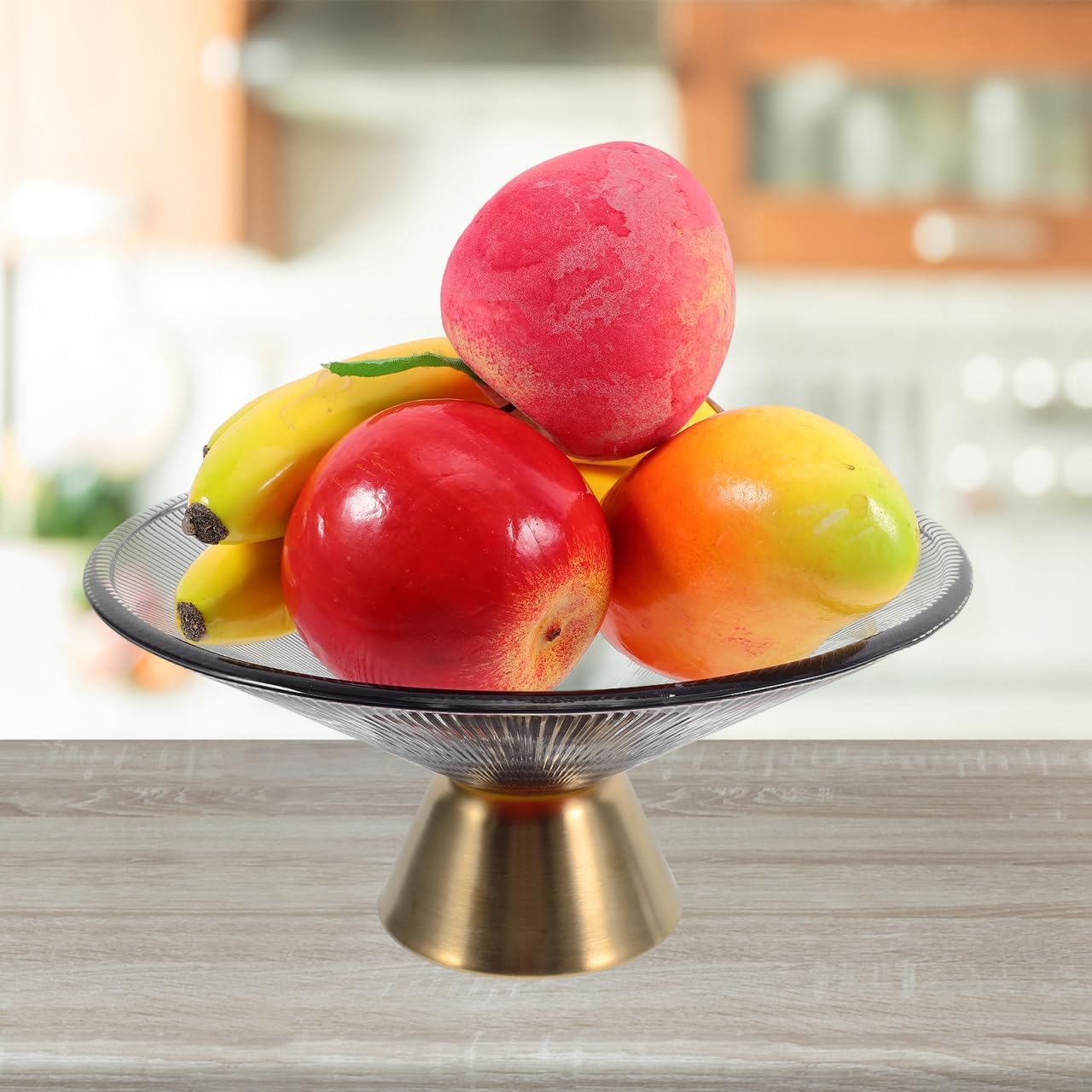 PRETYZOOM Glass Footed Fruit Tray 9.84 Inch High Base Decorative Fruit Serving Plate for Snacks Candy Bowl Elegant Kitchen Dining Table Display