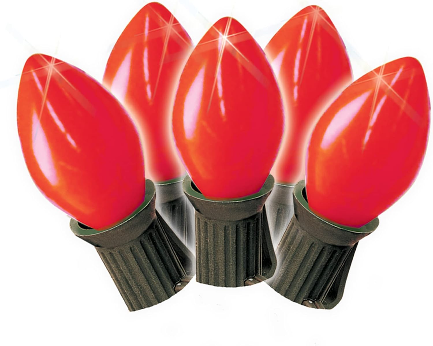 Brite Star Vintage Christmas String Lights Red C7 25 Feet - Old-Fashioned Bulbs Perfect for Christmas - Patriotic Decorations, Indoor and Outdoor Use.
