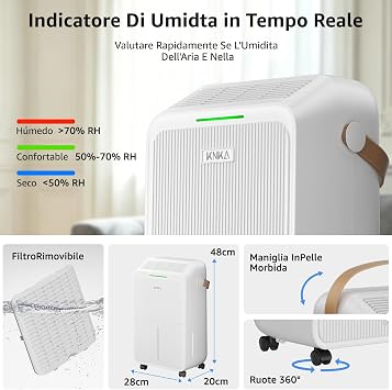 Dehumidifier, 16L/Day, Quiet Dehumidifiers for Home, Low Energy Consumption, 3L Large Water Tank, Laundry Mode, Sleep Mode, Real-Time Humidity Indicator Light, For Laundry Room, Bedroom, Basement